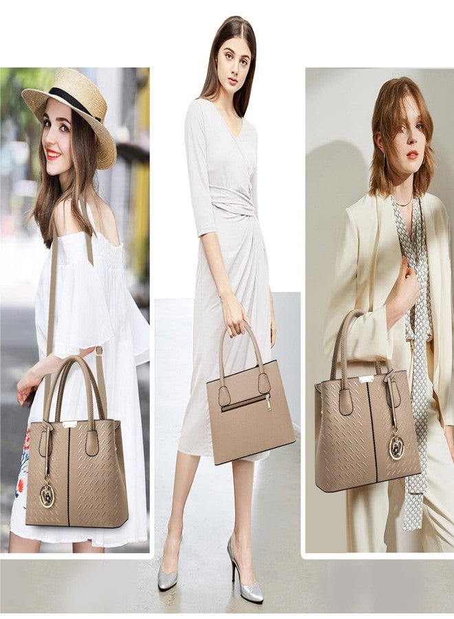 CHICAROUSAL Purses and Handbags for Women Leather Crossbody Bags Women's Tote Shoulder Bag (Xiuhua Khaki) - Image 4